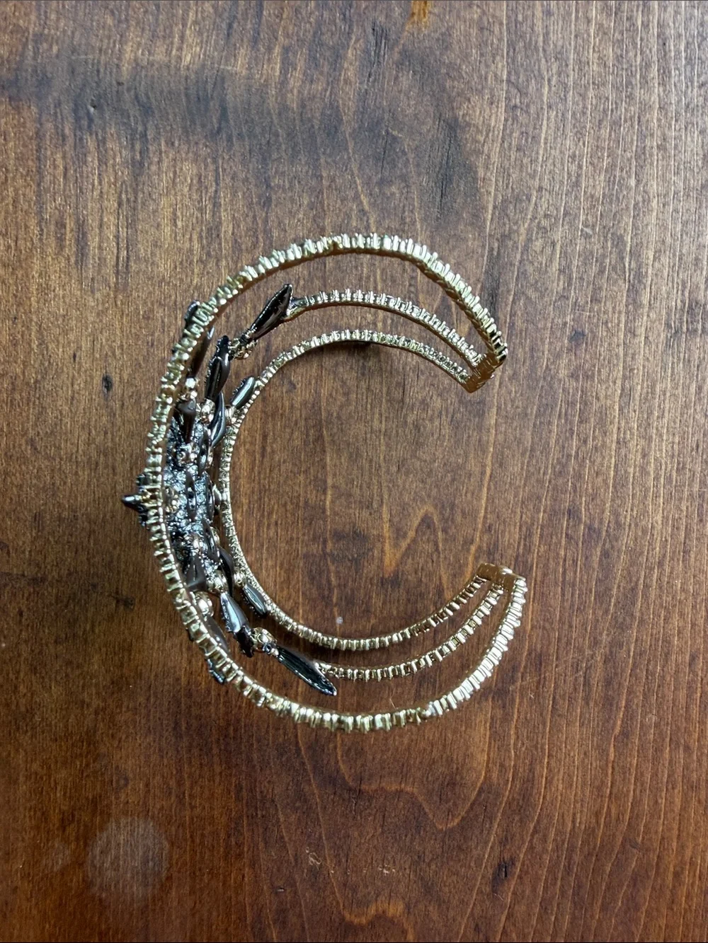 Vintage Alexis Bittar Pavé Crystal Snowflake Cuff Bracelet